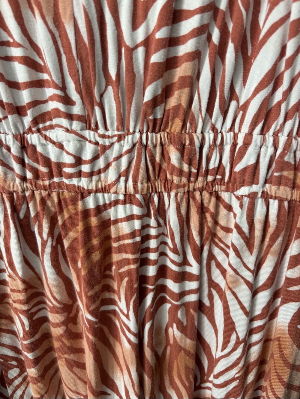 SOMA Weekend Sleeveless Double VNeck Dress Women's Large Pockets Zebra Print - Picture 3 of 10